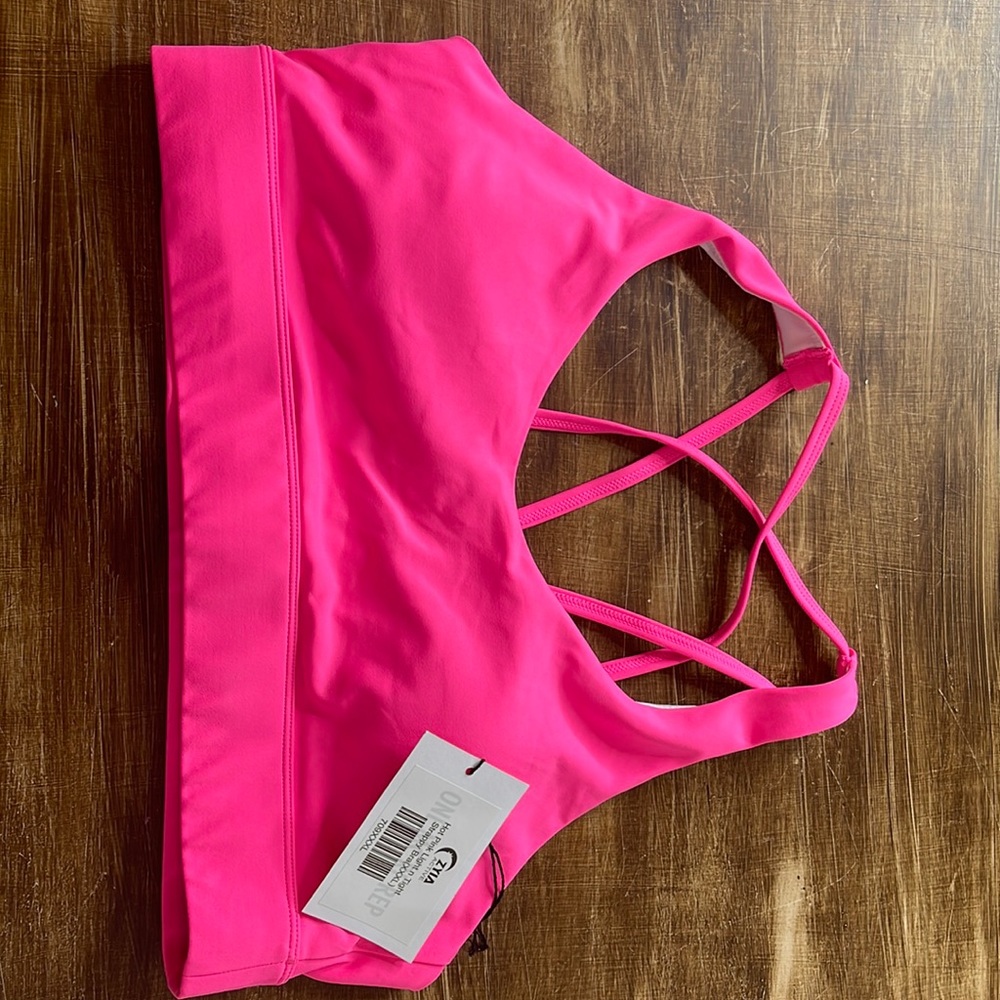 Zyia Hot Pink Light N Tight Strappy Bra XXXL NWT